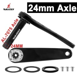WUZEI 3-Bolt Carbon Fiber Crankset 165 170mm Road Bike Crank 24mm 29mm Ti AL7075 Axle Folding Bicycle Sprocket for SRAM