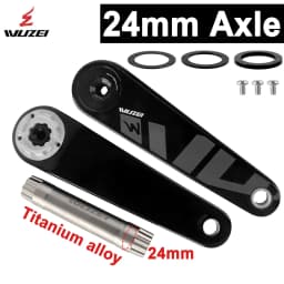 WUZEI 3-Bolt Carbon Fiber Crankset 165 170mm Road Bike Crank 24mm 29mm Ti AL7075 Axle Folding Bicycle Sprocket for SRAM