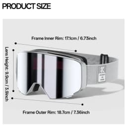 Kapvoe Ski Goggles With Yellow Lens and Case Photochromic Set Winter Men Women Magnetic Anti-Fog Snowboard Goggles Adults
