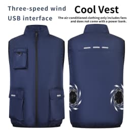 Cooling Air-Conditioned Workwear: Vest with Large Pockets and USB Fan for Continuous Cooling in Hot Outdoor Work Environments