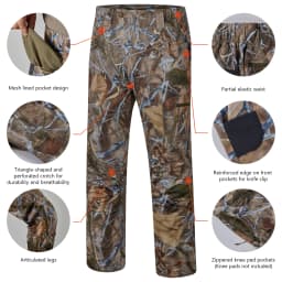 BASSDASH Men’s Lightweight Hunting Pants 4-Way Stretch Breathable Water Resistant for Turkey Early Season Spring Summer