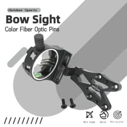 Archery Sight 5-Pin 0.019" Optical Fiber CNC Machined Alloy Sight for Adult Compound Bow Field Targeting Aiming Recreational Shooting Replacement Gear