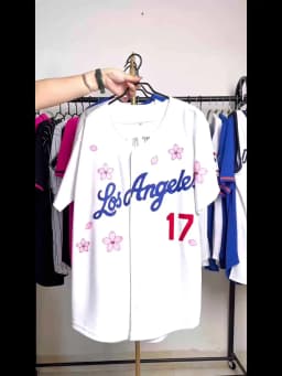 Men's #17 Ohtani Baseball Jersey, Exquisite Embroidered T-Shirt Available In Both Cherry Blossom and Non-Cherry Blossom Versions Training Match Baseball Jersey