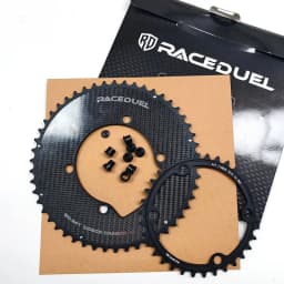 RACEDUEL 110BCD Carbon Crankset 11/12 Speed Double Chainring for Shimano R7000 R8000 R9100 R9200 50-34T/52-36T/53-39T/54-40T