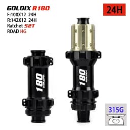 GOLDIX R180 24/28H Road Gravel Bike Hub 52T Ratchet Center Lock Disc Brake HG XDR 11-12 Speed Lightweight Bicycle Wheel Hubset