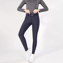 MXLLINA Button Zipper Horse Riding Pants Women Equestrian Leggings Breeches Competition Full Silicone Sports Tights Equipment