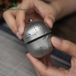 Boundless Voyage Titanium Tea Filter Tea Ball Infuser for Loose Tea Lightweight Tea Steeper with Extented Chain Hook For Camping
