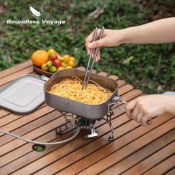 Boundless Voyage Titanium Bento with Lid & Handle Outdoor Camping Cookware Leak Proof Lunch Box Container Ti2081C-83C