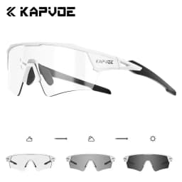 Kapvoe HD Photochromic Cycling Glasses Lighteight UV400 Sunglasses for Men Women Bike MTB Outdoor Eyewear Riding Driving Running