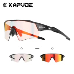 Kapvoe HD Photochromic Cycling Glasses Lighteight UV400 Sunglasses for Men Women Bike MTB Outdoor Eyewear Riding Driving Running