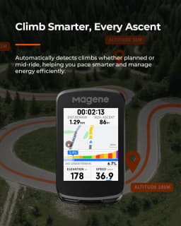 Magene GPS Bike Computer C606V2 Navigation Speedometer Cycling Stopwatch Odometer Trainer Bicycle Light WiFi Bluetooth Ant