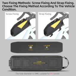 Rhinowalk Bike Frame Bag Water-Resistant Bicycle Top Tube Bag Screw Or Strap Fixing Cycling Storage Luggage For Mtb&Road Bike