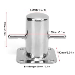 316 Stainless Steel Single Mooring Bitt Heavy Duty Cross Bollard Cleat Marine Hardware Accessories