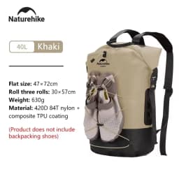 Naturehike Outdoor Waterproof Bag Wet & Dry Separation Outdoor Portable 20-40L Large Capacity Trail Bags Diving Backpack