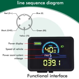 UART2 P5C Electric Bike Colorful LCD Display Meter 24V-60V SM/Waterproof Connection Plug Ebike intelligent Display With USB