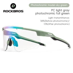 ROCKBROS Ultra-light Cycling Sunglasses Photochromic Polarized Large Frame Cycling Glasses HD Lens UV Protection Bicycle Goggles