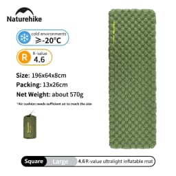 Naturehike 2024 New Camping Mattress 4.6 High R-Value Ultralight Folding Beach Air Sleeping Pad Outdoor Hiking Air Mattress