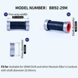 SENICX BB92 DUB Ceramic Bottom Bracket Mountain Mtb 29 Frame Suitable for SRAM DUB 28.99mm Bicycle Crankset Pressfit 41mm