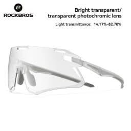 ROCKBROS Photochromic Cycling Glasses HD Curved Lens Ultra-Light Bicycle Glasses Outdoor Cycling Eyewear UV Protection Goggles