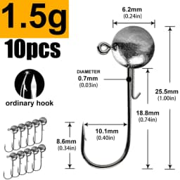 JYJ 1g 3g -20g Fishing rig jig head hook , For Soft Worm Lure Bass Fish Pesca Rockfish Pike Trout Accessories