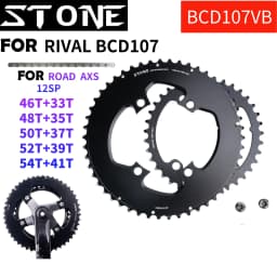 STONE 107BCD DOUBLE Chainring MTB Road Bike 46-33T 48-35T 50-37T 52-39T 54-41T2X 107 bcd Chainwheel for Sram Rival AXS 12S