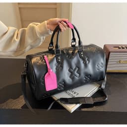 Fashion Bag PU Leather Women'S Gym Fitness Yoga Travel Luggage Boston Handbag Outdoor Duffle Sports Suitcase Shoulder Tote Bag