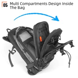 Rhinowalk Motorcycle Tank Bag 9L Waterproof With 1.5L Water Bag Motorcycle Backpack With Rain Cover Multi-function Laggage Bag