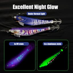 LEYDUN 5pcs Egi Squid Fishing Lures Luminous Horizontal Shrimp LEYDUN Octopus Squid Hook Shrimp Saltwater Baits Fishing Swimbait