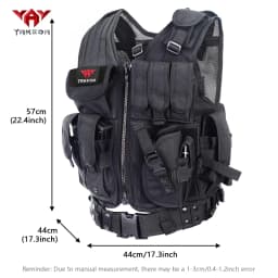 YAKEDA High Strength Wear-Resistant Tear-Resistant Mesh Breathable Hunting Vest Double-Layer Tear-Resistant Fabric