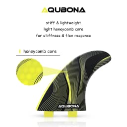 AQUBONA High-Performance Surfboard Fins Made of Premium Honeycomb Glass Fiber M/L Sizes - Compatible with Dual Tab & Single Tab