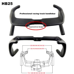 BIKEDOC HB25 305mm Carbon Fiber Track Cycling Handle Road Bicycle Handlebar TT Sprint Bike Handlebar UD Matte 31.8MM