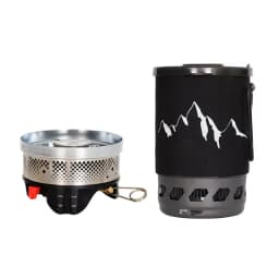 0.9L Camping Stove System Portable Cooking Burner Outdoor Propane Cooking System for Hiking Beach Picnic Trekking Emergency Use
