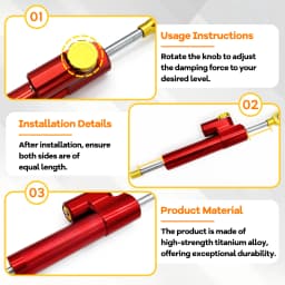 JOYOR Electric Scooter Steering Damper for JOYOR T6 T6-E T6-E-PRO T10 Refuse Death Wobble Handlebar Swing