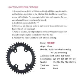 96bcd asymmetric Narrow Wide Chainring 30 32 34 36 38 40 42 Teeth Crown 96 bcd Oval Chain Ring Single For Deore Xt M7000 M8000