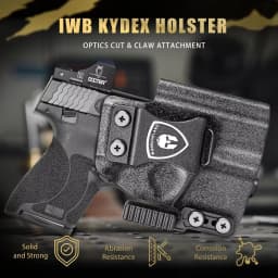 Fit Smith & Wesson M&P Shield/Shield plus 9mm /.40/M2.0-3.1,IWB Kydex Holster,Claw&Optic Cut,Right Hand,Adjustable,Click Sound