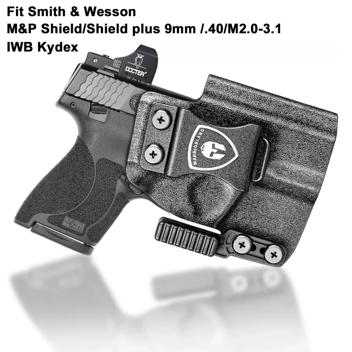 Fit Smith & Wesson M&P Shield/Shield plus 9mm /.40/M2.0-3.1,IWB Kydex Holster,Claw&Optic Cut,Right Hand,Adjustable,Click Sound
