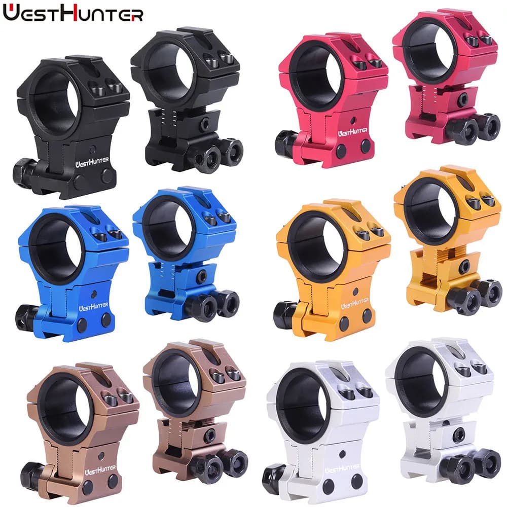 WESTHUNTER Adjustable Profile Raise Dovetail Mounts Precision 11mm Rails CNC 30mm/25.4mm High Profile Hunting Rifle Scope Rings