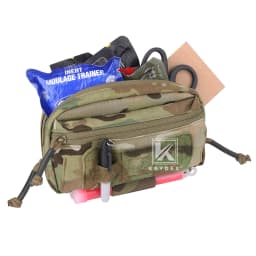KRYDEX Tactical Admin Pouch MOLLE Utility Pouch Front Pocket with Chemlight Holder for Vest and Chest Rig Hunting Outdoor Bag