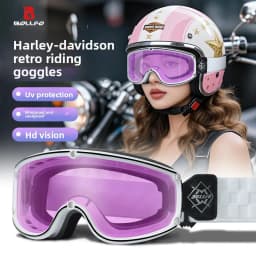 BOLLFO Retro Helmet Goggles for Motorcycle Outdoor Cycling and Skiing Glasses