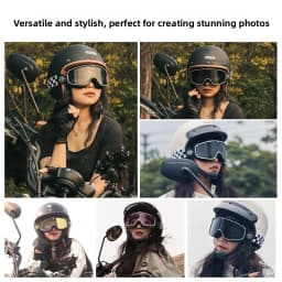 BOLLFO Retro Helmet Goggles for Motorcycle Outdoor Cycling and Skiing Glasses