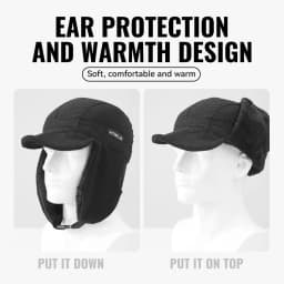 WRELS Thermal Winter Earflap Hat Warm Trooper Hunting Hat Windproof Cap with Ear Flaps Cycling Motorcycle Outdoor Winter Hat