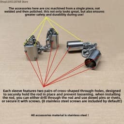 Stainless Steel Nunchaku Connecting Rings - DIY Parts Kit with Axles & Chain Links for Three-Section Staff