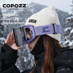 COPOZZ X-edge Series Men Women Double Layers Anti-Fog Ski Goggles Snowmobile Eyewear Snow Snowboard Glasses with Magnetic Lenses