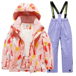 2026 New Children's Ski Suit Boys Girls Thickened Waterproof Warm Middle Older Kid's Baby Ski Clothes Full Set of Equipment