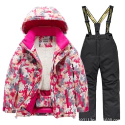 2026 New Children's Ski Suit Boys Girls Thickened Waterproof Warm Middle Older Kid's Baby Ski Clothes Full Set of Equipment