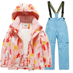 2026 New Children's Ski Suit Boys Girls Thickened Waterproof Warm Middle Older Kid's Baby Ski Clothes Full Set of Equipment