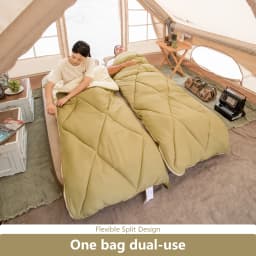 BISINNA Double Camping Sleeping Bag Splicable Portable 2 Person Quilt 4 Season Detachable Winter Sleeping Bag for Hiking Tourism