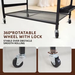 ROBEI 1.6m Multifunction Fishing Rod Holder 150KG Maximum Load Capacity 360° Rotating Wheels Large Space Up to 24 Fishing Rods