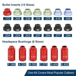 Bullet Comparator Kit Headspace Gauge Tool Set with 14 Inserts and 6 Bushings Bullet Reloading Supplies Aluminum Reloading Tool