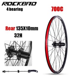 ROCKBAO Mountain Bike Wheelset 24/26/27.5/700C Disc Brake 4Bearings 7-11speed Quick Release 29er 120sounds MTB Bicycle Wheel